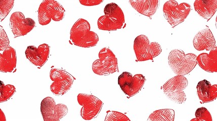 seamless pattern with red hearts