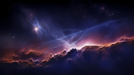 Naklejka premium Cosmic illustration showing vibrant cosmic background