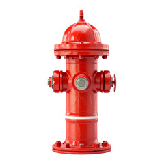 Red fire hydrant. Isolated on transparent background. 