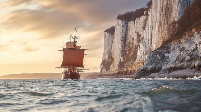 The arrival of the Vikings in England in ancient times.