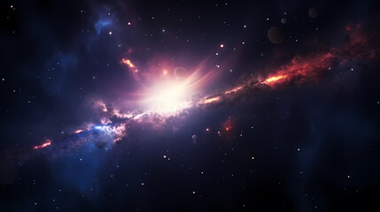 Fototapeta premium Cosmic illustration showing vibrant cosmic background