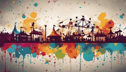 Obraz premium Abstract Splashes on a Grunge Banner