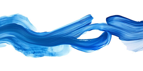 Lines of blue oil paint on transparent background PNG