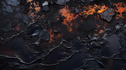 Molten Lava and Solidified Rock Textures