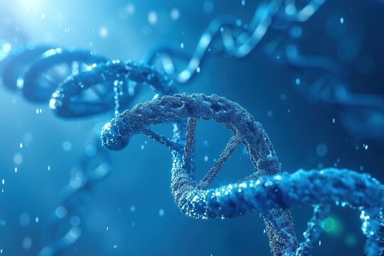 Abstract DNA spiral helix 3D background futuristic high tech technology