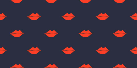 vector seamless pattern of beautiful lips for textile design