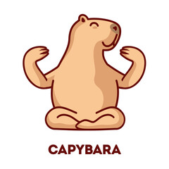 Capybara sitting illustration. 