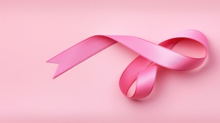 pink ribbon on a light pink background