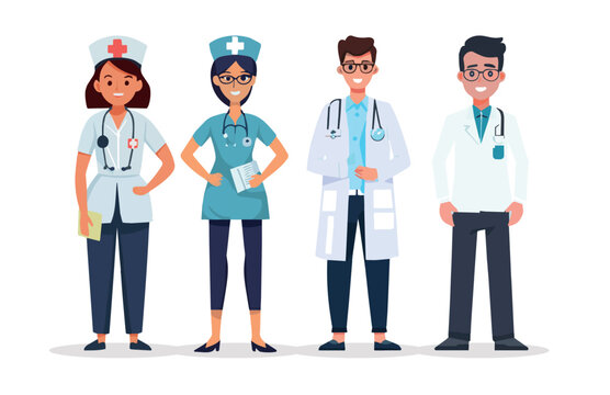 Medical professions, dentist, doctor, nurse, vector illustration, colorfull vector, trending