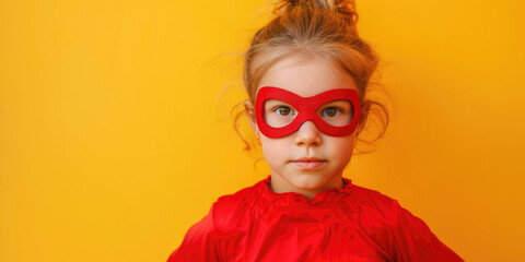 A little girl playing a superhero - Powered by Adobe