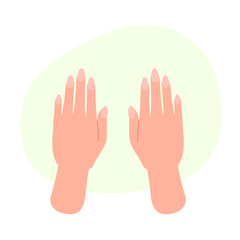 Obraz premium 揃えられた両手の俯瞰イラスト