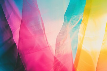 Soft Focus Colorful Abstract Illustration with Multiple Colors in the Style of Light Leaks, Holotone Printing and Tactile Texture Background created with Generative AI Technology