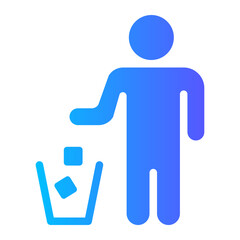 do not litter gradient icon