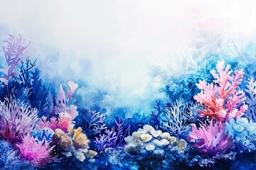 Obraz na płótnie Canvas Beautiful underwater composition with water color flowers