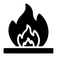 flammable materials glyph icon