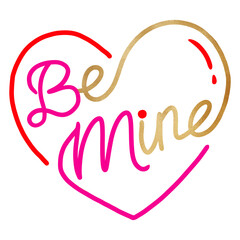Be Mine Valentine Lettering Design