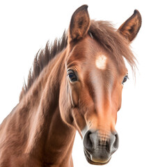 Obraz premium Close up of a horse head isolated on white background