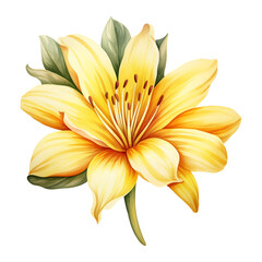Obraz premium isolated illustration of yellow flower. Created with Generative AI