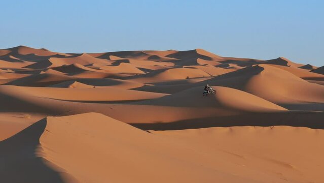 Off road motor in Sahara desert dunes in Morocco