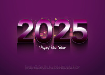 Simple and clean design New year 2025. With beautiful numbers bright cretor premium background for Banner, Poster or Calendar.