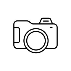 Camera outline icons, minimalist vector illustration ,simple transparent graphic element .Isolated on white background