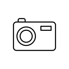 Camera outline icons, minimalist vector illustration ,simple transparent graphic element .Isolated on white background