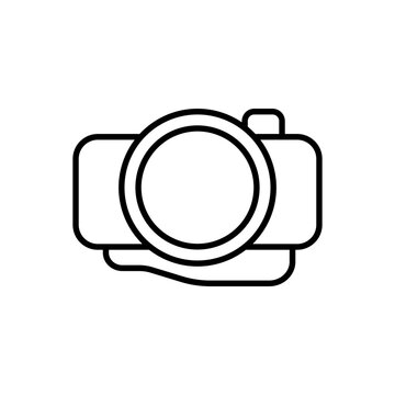 Camera outline icons, minimalist vector illustration ,simple transparent graphic element .Isolated on white background