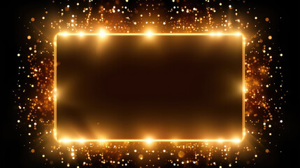 Stunning gold frame with bright lights, perfect for adding touch of elegance to any design or project