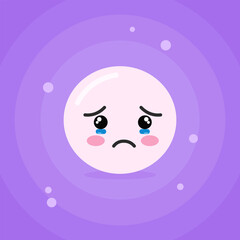 Emoticons with sad emotions symbol. Social media background.