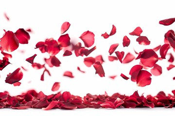 red rose petals falling