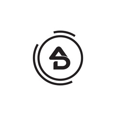 AD Letter Logo Design with Creative Modern Trendy Typography.