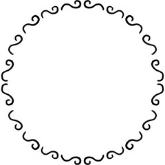 black circle frame. Wreath ring border. Isolated with transparent background