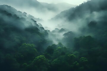Fototapeta premium clouds over the forest and the mountains