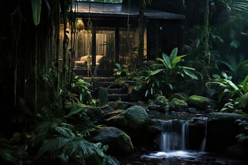 house in a tropical rainforest