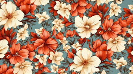 Fototapeta premium Seamless flower background, colorful flower background