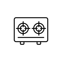 Fototapeta premium Kitchen stove outline icons, minimalist vector illustration ,simple transparent graphic element .Isolated on white background
