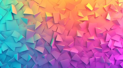 Abstract 3D background of geometric shapes, blue, purple, orange colors.