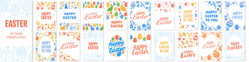 Easter template. Easter set. Greeting card.