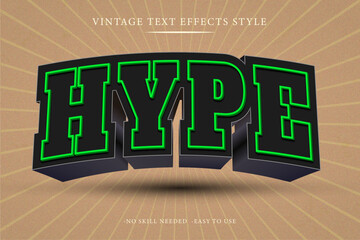 Hype Vector Editable Text effect With Modern and Simple Style, Usable For logo or Campaign Title And 3D Logo Creator.