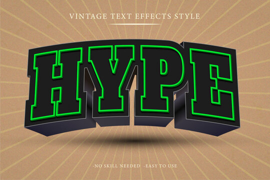 Hype Vector Editable Text effect With Modern and Simple Style, Usable For logo or Campaign Title And 3D Logo Creator.