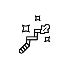 Magic wand outline icons, minimalist vector illustration ,simple transparent graphic element .Isolated on white background