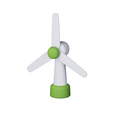 Wind Energy 3D Icon Isolated on the Transparent