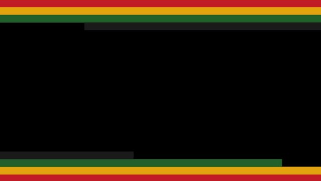 Black History Month animated frame for video editing,transparent Cinemascope  black history month abstract color frame, Cinemascope frame.
