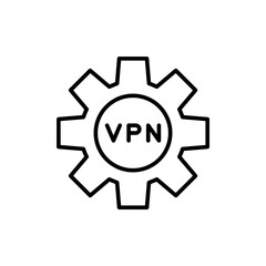 VPN outline icons, minimalist vector illustration ,simple transparent graphic element .Isolated on white background