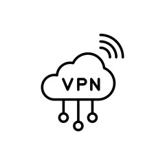 VPN outline icons, minimalist vector illustration ,simple transparent graphic element .Isolated on white background