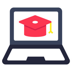A perfect design icon of online education
