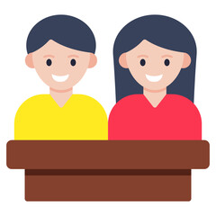 Trendy vector design of students