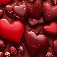 Obraz premium Valentine Wallpaper full of heart,Generative Ai