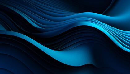 Fototapeta premium Blue wavy halftone black background