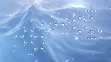 indacaterol molecular structure, 3d model molecule, adrenergic bronchodilators, structural chemical formula view from a microscope
